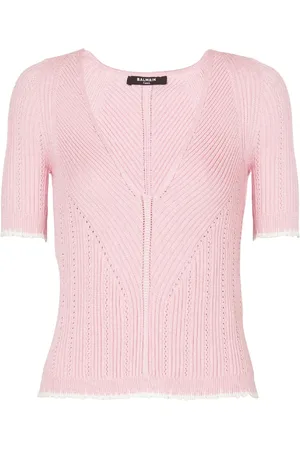 Balmain Stickade tröjor & koftor, Dam, XS, Polyester, Stickad topp