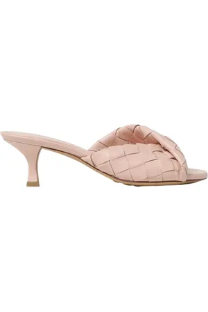 Bottega Veneta Skor, Dam, 38 1/2 EU, Läder, Rosa Knotted Kitten Heel Sandaler