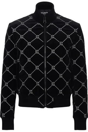 Balmain Jacka, Herr, L, Bomull, Quiltad bomberjacka med strass