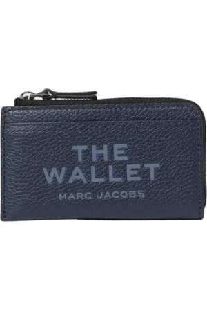 Marc Jacobs Accessoarer, Dam, ONE Size, Läder, Blå ZipAround Plånbok för Kvinnor