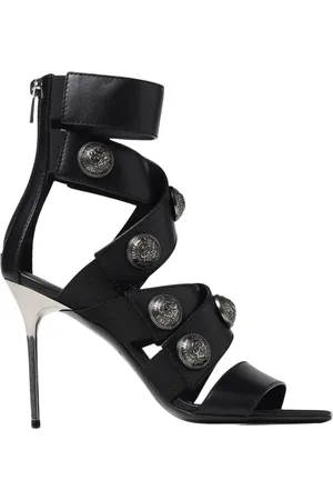 Balmain Skor, Dam, 38 1/2 EU, Läder, Knappdekorerade Klackar