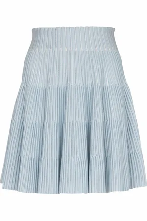 Balmain Kjol, Dam, 2Xs, Polyester, A-linje texturerad stickad kjol