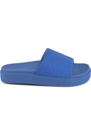 Tommy Hilfiger Skor, Dam, 42 EU, Polyester, Blå Slide för Avslappnat Bär