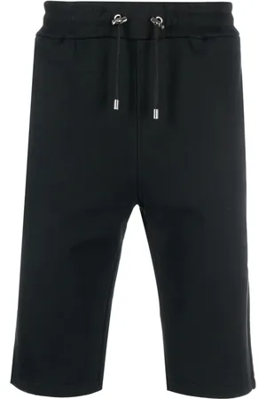 Balmain Shorts, Herr, L, Bomull, Svart Flock Bermuda Shorts
