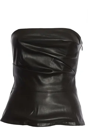 ROTATE Topp, Dam, S, Läder, Eko-Läder Svart Bustier Topp