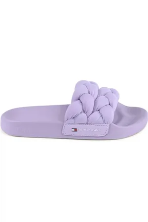 Tommy Hilfiger Skor, Dam, 36 EU, Polyester, Lila Polyester Flip Flops