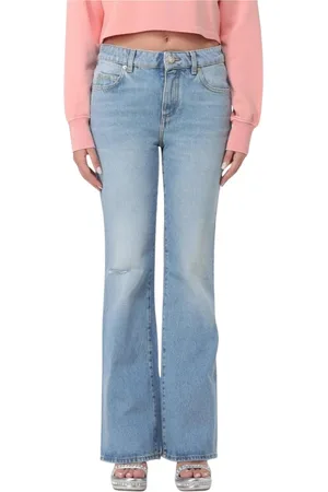 Balmain Jeans, Dam, S, Bomull, Jeans med utsvängda ben och slitningar