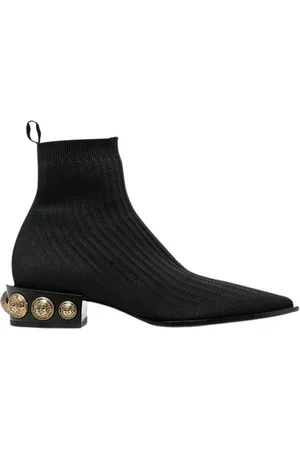 Balmain Skor, Dam, 36 EU, Polyester, Svarta Slip-On Stövlar