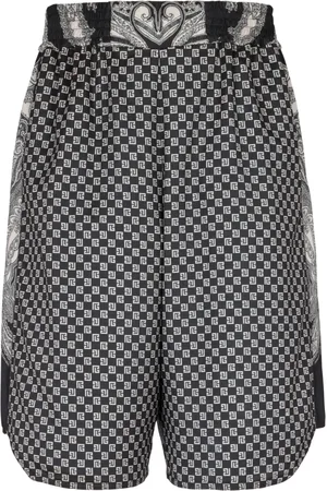 Balmain Shorts, Herr, XL, Polyester, Mini Paisley Monogram Shorts