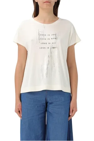 Liu Jo Topp, Dam, L, Bomull, Metallic Foil Print Kortärmad T-Shirt