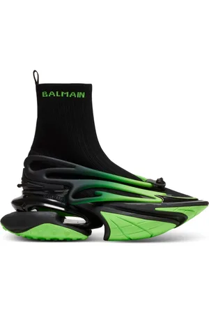 Balmain Skor, Herr, 43 EU, Läder, Enhörning höga sneakers i mesh och läder