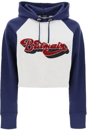 Balmain Sweatshirts & Hoodies, Dam, L, Bomull, Huvtröja
