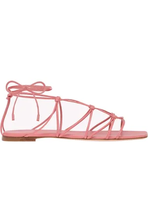 Gianvito Rossi Skor, Dam, 36 1/2 EU, Läder, Camellia Läder Sandaler Tillverkade i Italien
