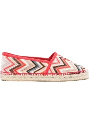 Missoni Skor, Dam, 36 EU, Röd Lerflettad Raffiasula Skor