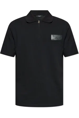 Balmain Topp, Herr, XL, Bomull, Pikétröja i bomull med patch
