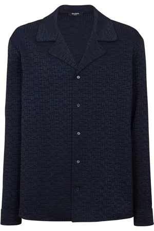 Balmain Skjorta, Herr, L, Labyrinth Jacquard Pyjamaskjorta