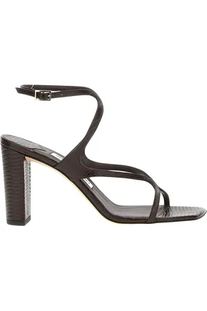Jimmy Choo Skor, Dam, 41 EU, Läder, Brun Läder Blockklack Sandaler