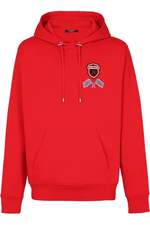 Balmain Sweatshirts & Hoodies, Herr, 2Xs, Bomull, Racing hoodie