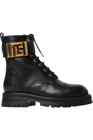 Balmain Skor, Dam, 36 EU, Läder, Svarta Läderankelstövlar