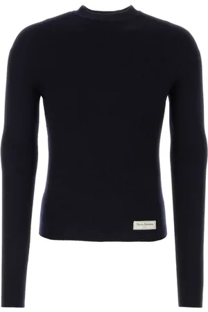Balmain Stickade tröjor & koftor, Herr, XL, Marinblå Ulltröja