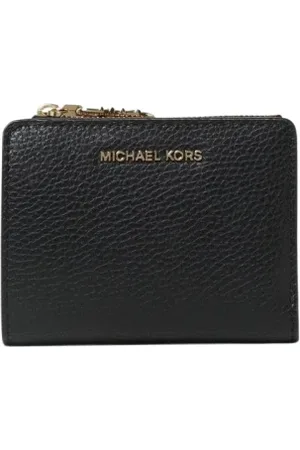 Michael Kors Accessoarer, Dam, ONE Size, Läder, Brun dragkedja plånbok för kvinnor