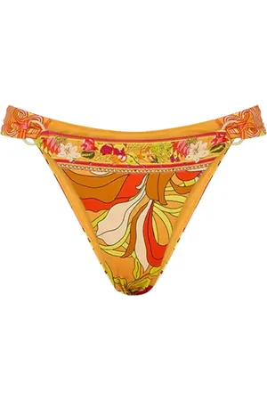 Camilla Badkläder, Dam, L, Blommig Bikiniunderdel med Dekorativa Ringar