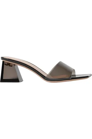 Gianvito Rossi Skor, Dam, 36 1/2 EU, Läder, Grå Blockklack Sandaler