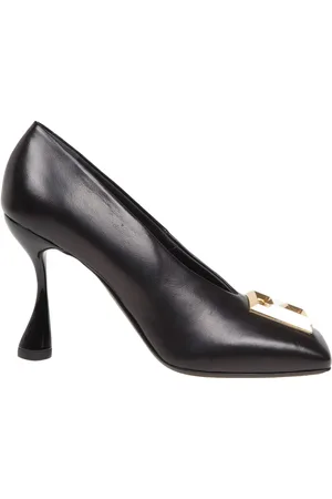 Balmain Skor, Dam, 37 EU, Läder, Svart Läder Skulptural Klack Pumps