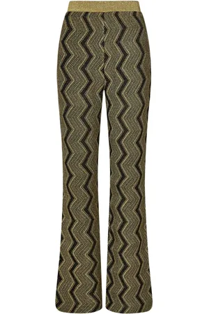 Missoni Byxor, Dam, M, Gyllene Flare Zigzag Byxor