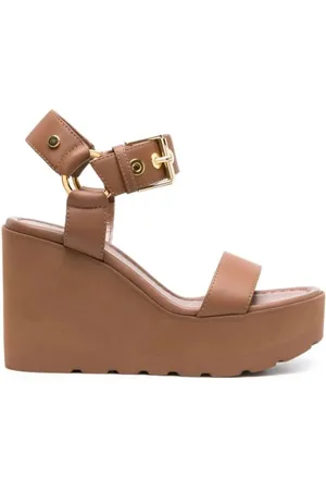 Gianvito Rossi Skor, Dam, 40 EU, Läder, Brun Läder Kil Sandaler