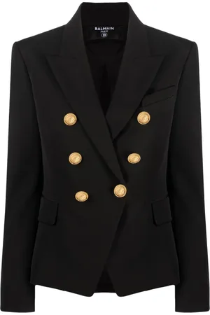 Balmain Jacka, Dam, M, Svart dubbelknäppt blazer