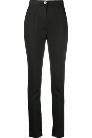 Balmain Byxor, Dam, M, Svarta Ull Skinny Byxor