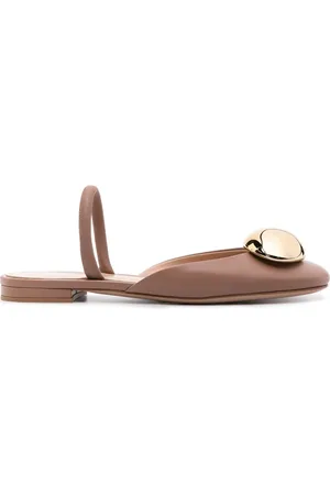 Gianvito Rossi Skor, Dam, 37 EU, Läder, Stiliga Mules i Rikt Rosa Läder