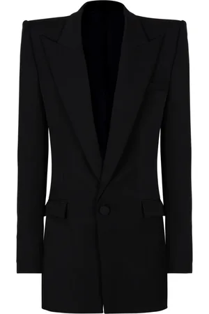 Balmain Jacka, Herr, M, Grain de poudre kavaj med 1 knapp och axelvaddar