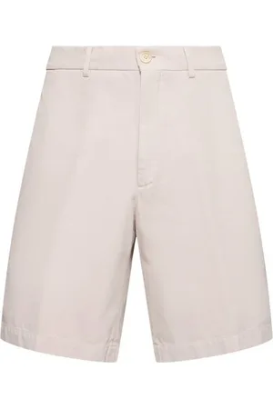 Brunello Cucinelli Shorts, Herr, L, Bomull, Stone Cotton Twill Resort Shorts
