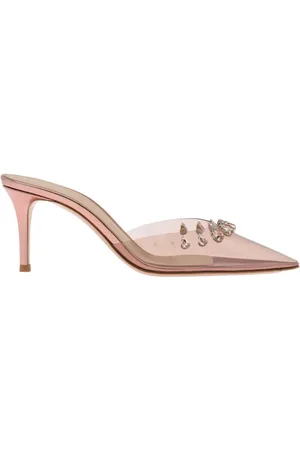 Gianvito Rossi Skor, Dam, 38 EU, Plexi+Metal Peach Camellia Skor
