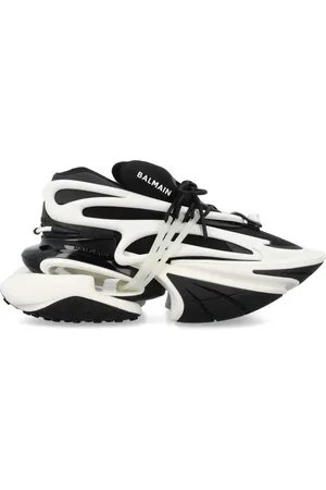 Balmain Skor, Herr, 42 EU, Svart Vit Sneakers Enhörning Stil