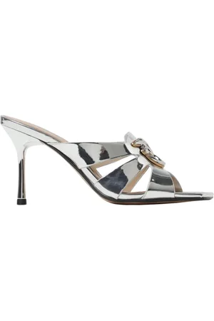 Pinko Skor, Dam, 36 EU, Silver Metallic Stilettklackar Urklippsdetalj
