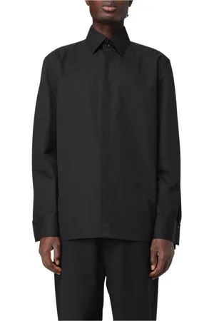Saint Laurent Skjorta, Herr, L, Bomull, Svart Poplin Skjorta, Raffinerad Stil