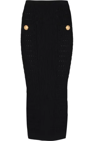 Balmain Kjol, Dam, S, Midi Stickad Kjole