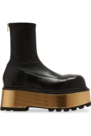 Balmain Skor, Dam, 38 EU, Läder, Läderplattformsstövlar