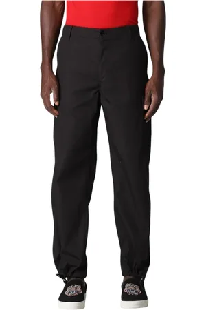 Kenzo Byxor, Herr, W44, Modernt Svarta Straight-Leg Byxor