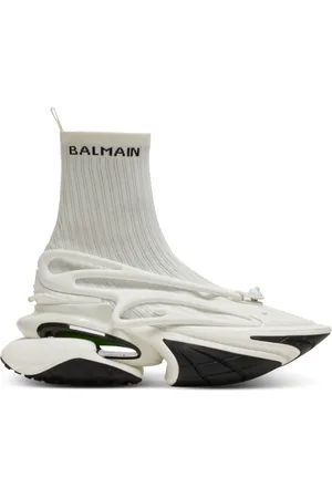 Balmain Skor, Herr, 44 EU, Läder, Enhörning höga sneakers i mesh och läder