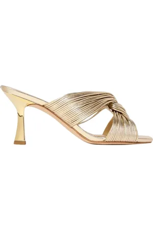 Michael Kors Skor, Dam, 37 EU, Guld Häl Sandaler med Metallisk Finish