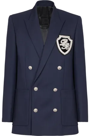 Balmain Jacka, Herr, S, Twillkavaj med broderad PB Signature badge