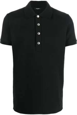 Balmain Topp, Herr, S, Bomull, Monogram Piqué Pikétröja