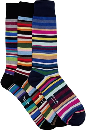 Paul Smith Underkläder, Herr, ONE Size, Bomull, Multifärgade Randiga Crew Sockor