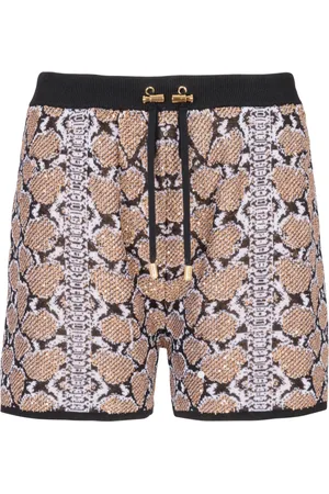 Balmain Shorts, Dam, 2Xs, Polyester, Snakeskin Stickade Shorts