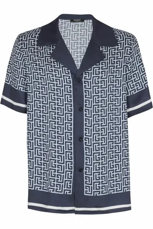 Balmain Skjorta, Herr, 2Xl, Monogram pyjamas skjorta