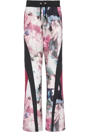 Balmain Byxor, Herr, XL, Polyester, Pastelltryck joggers